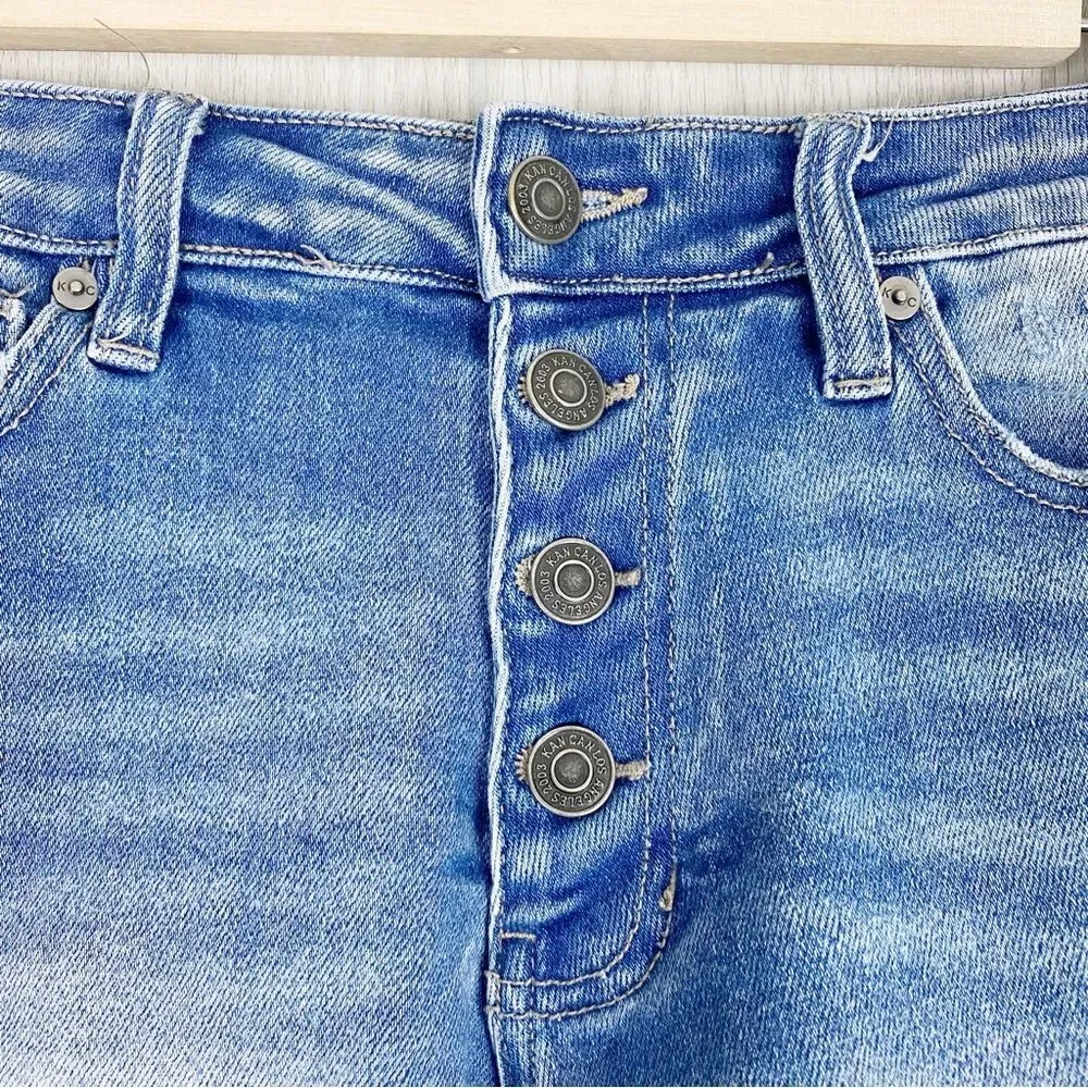 KanCan | Cuffed High Rise Button Fly Jean Shorts Size 25 - Picture 3 of 5